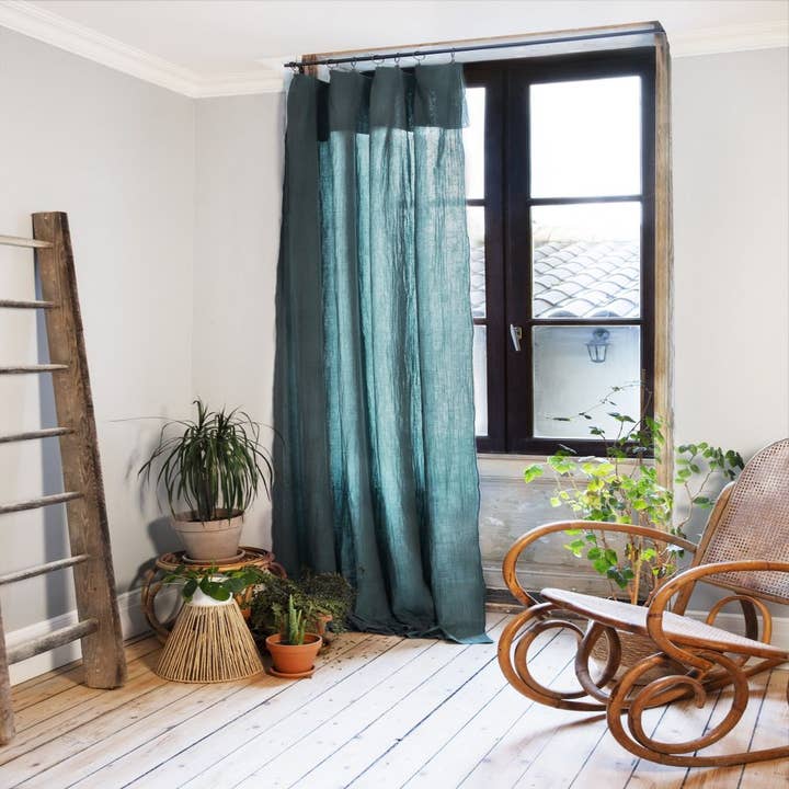 Verstelbaar gordijn 140x300 cm Katoenen gaas Blauw Eend voor wholesale door Housse De Rêve