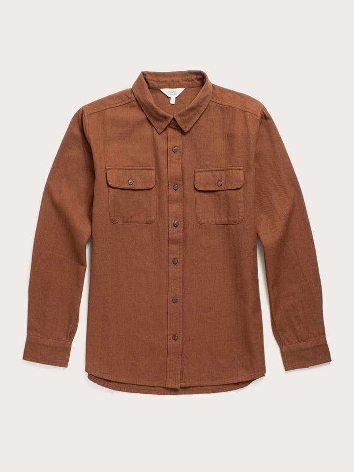 Lenon Shirt / Terracotta Melange for wholesale by Bridge & Burn