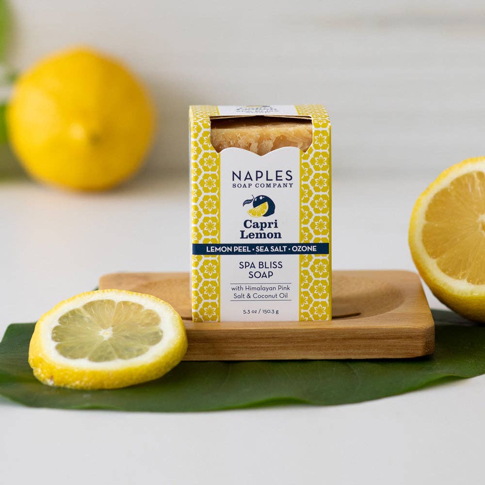 Naples Soap Company | Clean Beauty, Natural Bath & Body - Wholesale Bar Soap - Capri Lemon Sea Salt Spa Soap – Lemon Zest & Sea Breeze3