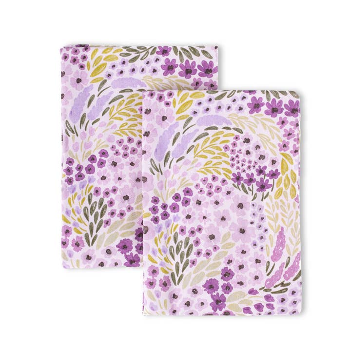 Elyse Breanne Design - Wholesale Tea Towel - Pack of 2 Lilac Floral Tea Towels1