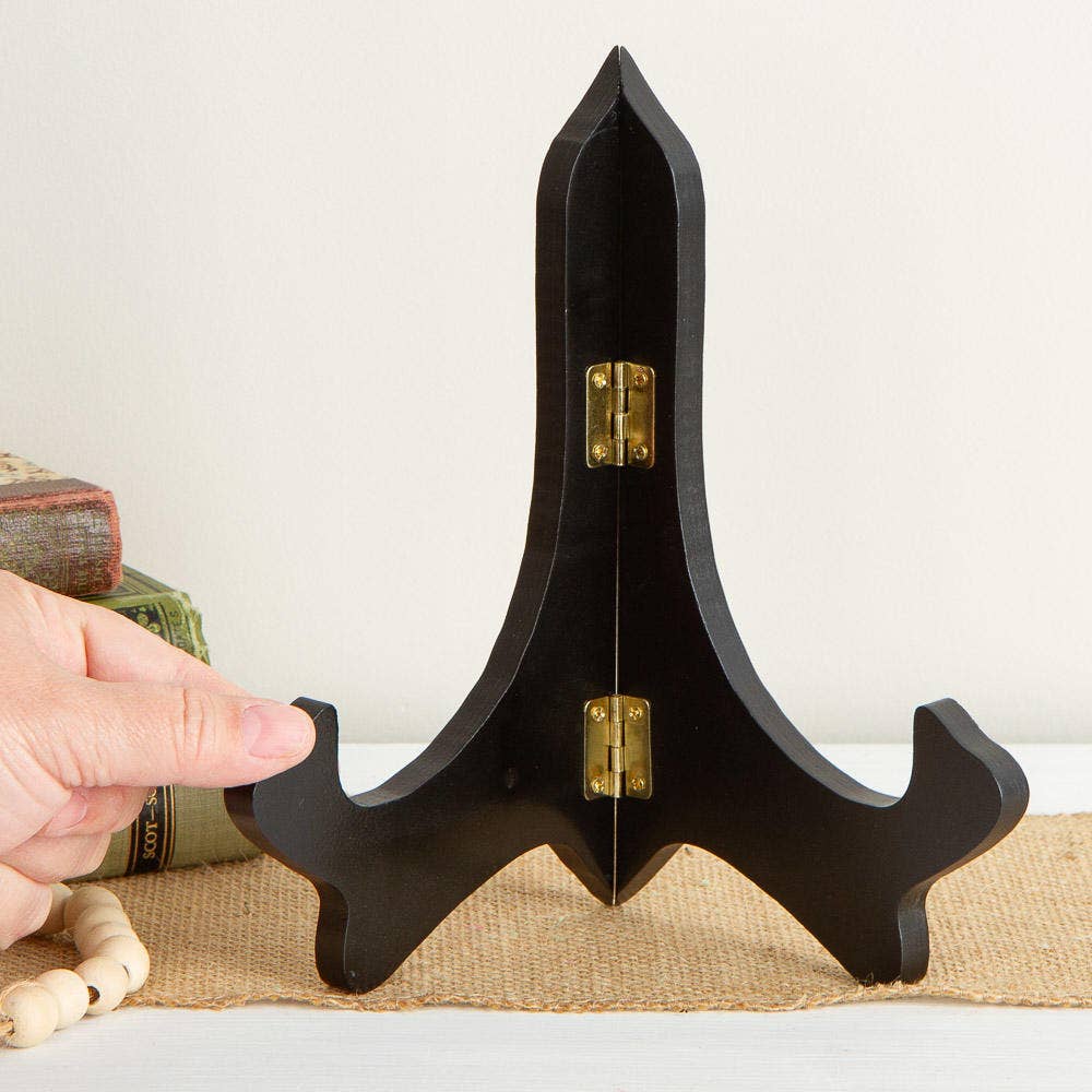 Factory Direct Craft – wholesale Easel – 6" W x 8" H -  Black Wood  Plate Stand Display Easel2