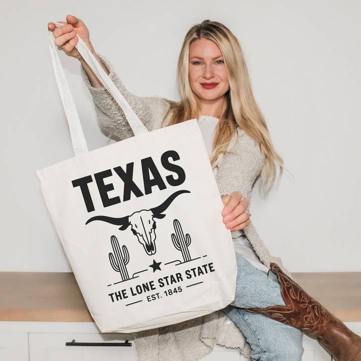 Lone Star State Texas Tote Bag for wholesale by Lucky Luna Apparel