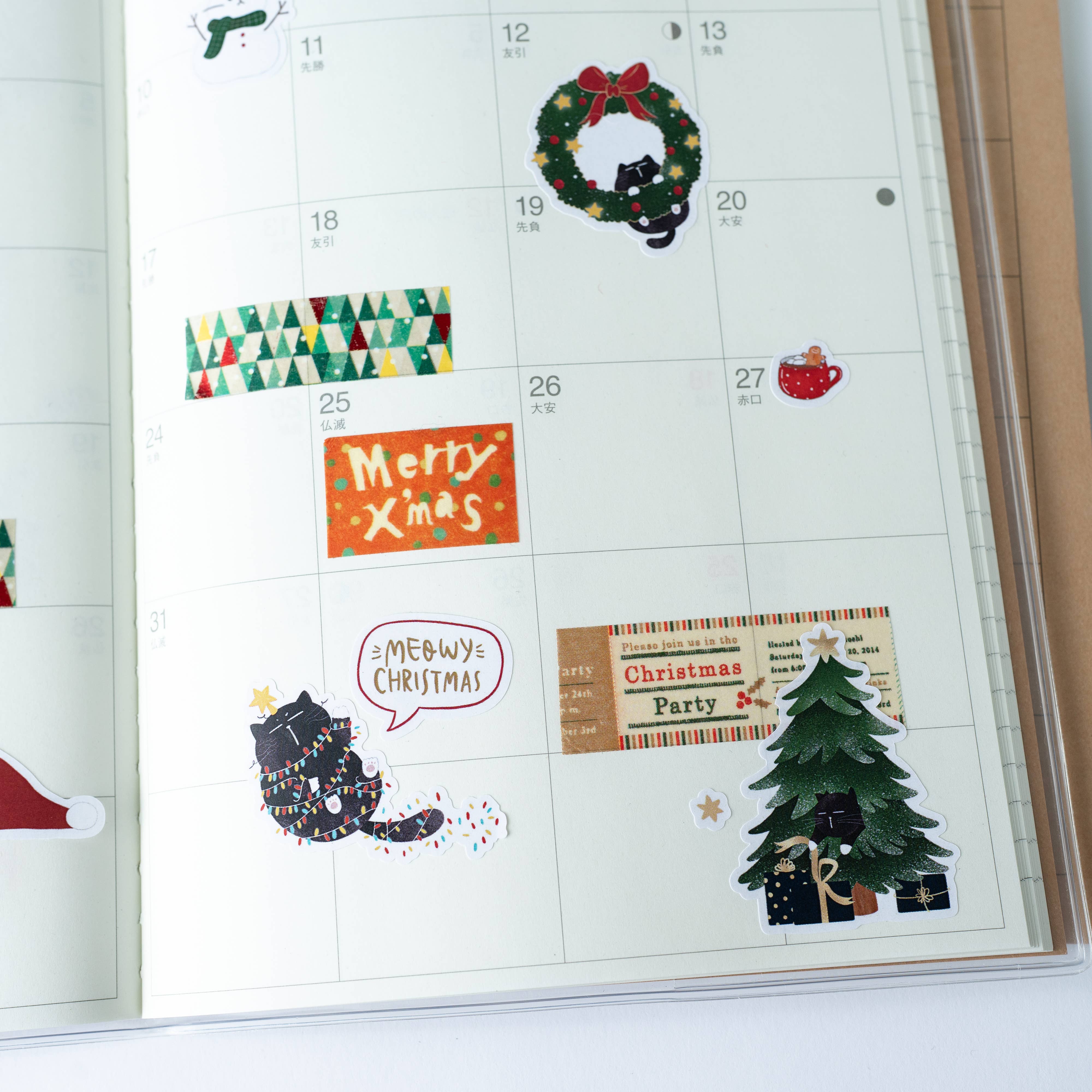 Moonaries illo - Wholesale Sticker - Cute Christmas Cat Sticker Sheet 1