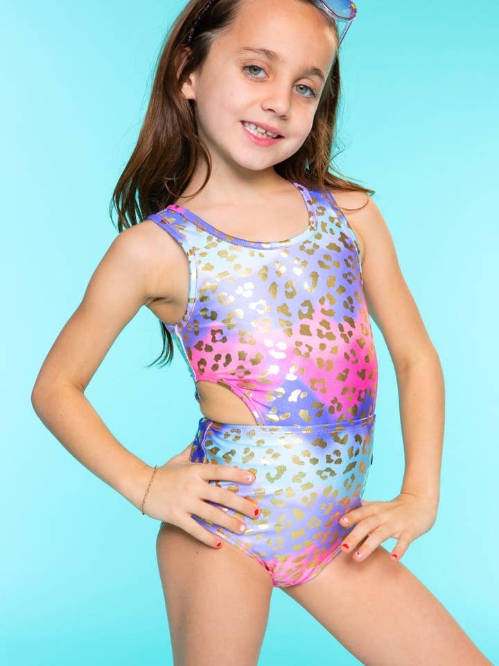 High Shine One Piece Cutout Swimsuit for wholesale by PixieLane