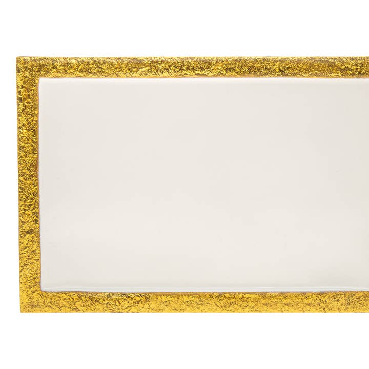 Bandeja dorada y blanca de 9 x 6 pulgadas para venta al por mayor de Godinger