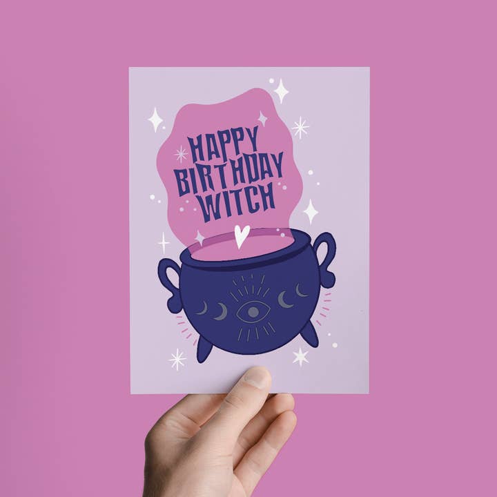 Parcel Island - Venta al por mayor Tarjetas de cumpleaños - Tarjeta de felicitación de feliz cumpleaños bruja espeluznante