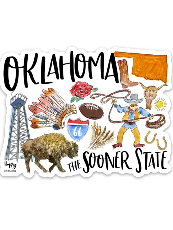 State of Oklahoma Sticker-SC State Pride for wholesale by Happy By Rachel, LLC