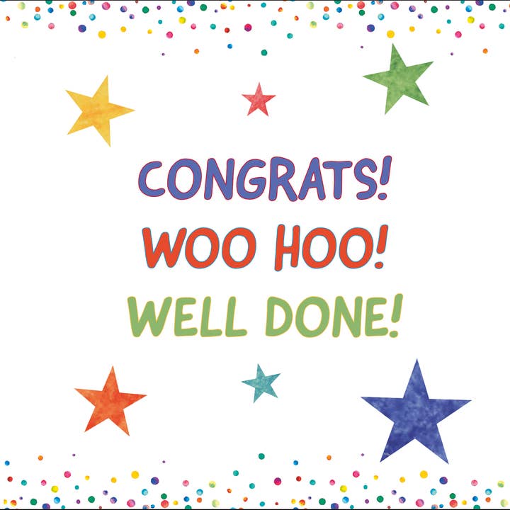 Congrats! Woo Hoo! Well Done! Card for wholesale by Spindrift Designs
