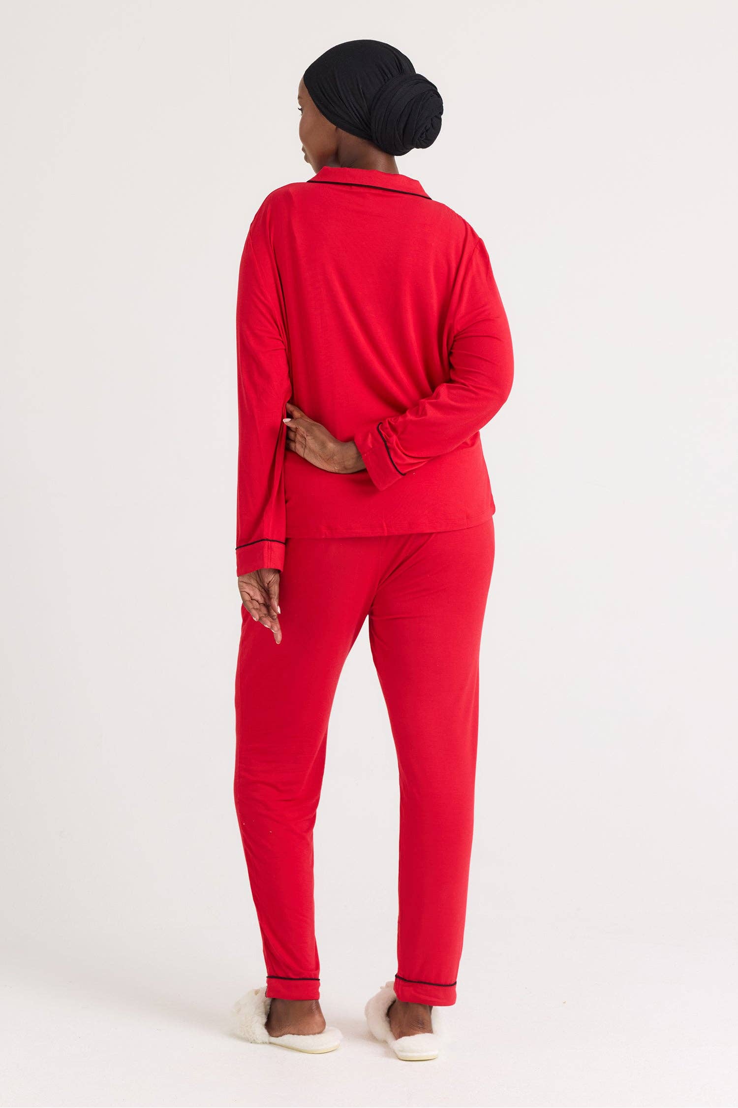 Bamboo Long Pyjama Set in Red for wholesale on Faire2