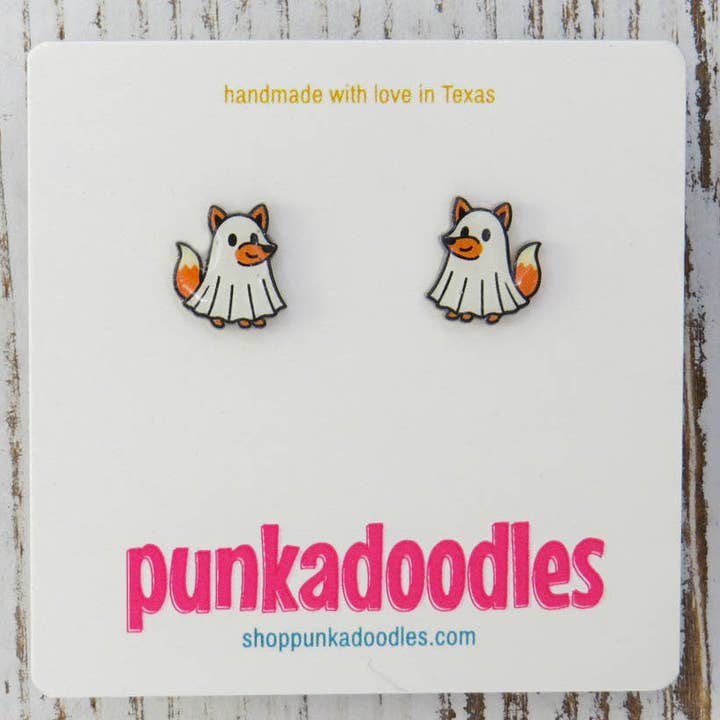 Ghost Fox Earrings for wholesale by Punkadoodles.co