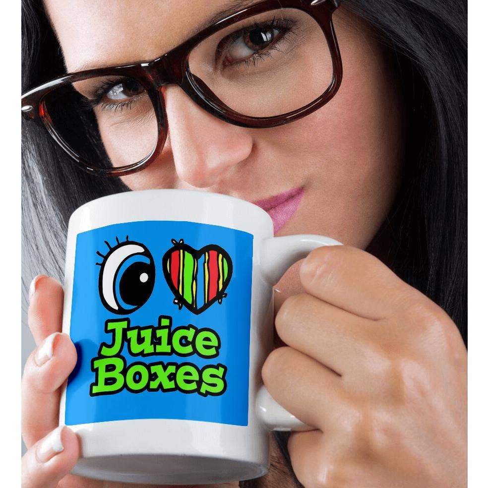 3dRose - Wholesale Coffee Mug - 3dRose, Bright Eye Heart I Love Juice Boxes, Mug9