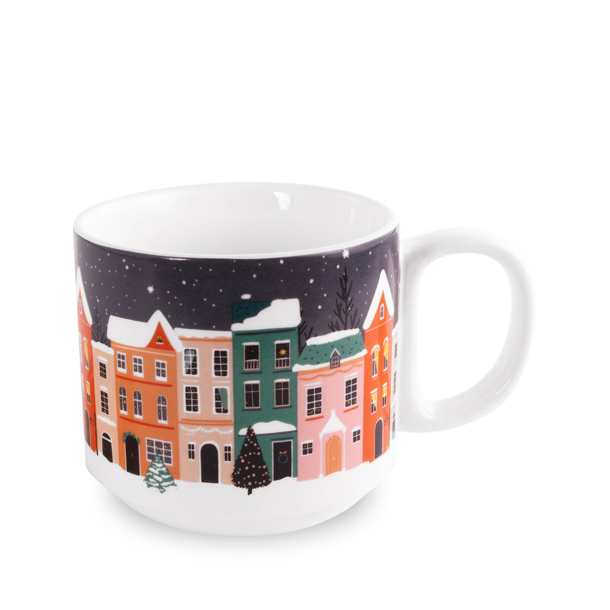 Steel Mill and Co. - Wholesale Coffee Mug - Ceramic Mug with Coaster Lid, Holiday Village3