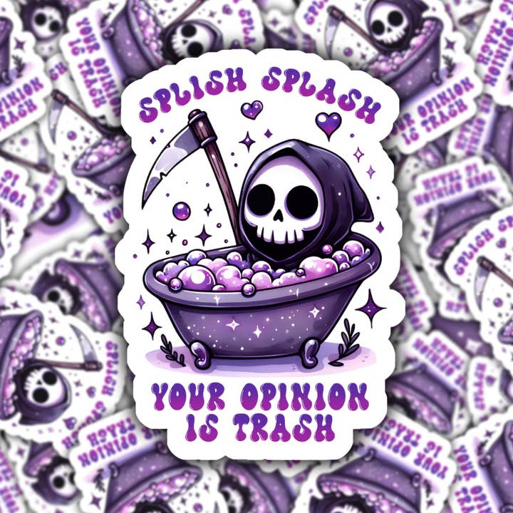 Splish Splash A sua opinião é uma etiqueta de vinil de lixo por atacado de Bearded Crafter