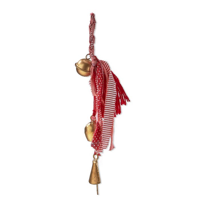 tag - Wholesale Ornament - SALE Bell & Tassel Swag - Red Multi0