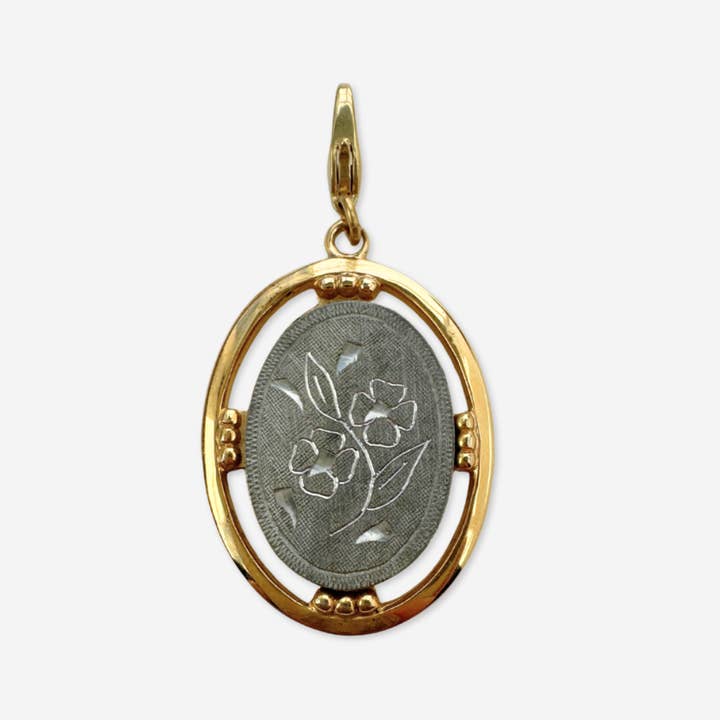 Vintage blandmetall stor oval blomhänge för wholesale av Lulu’s Petals