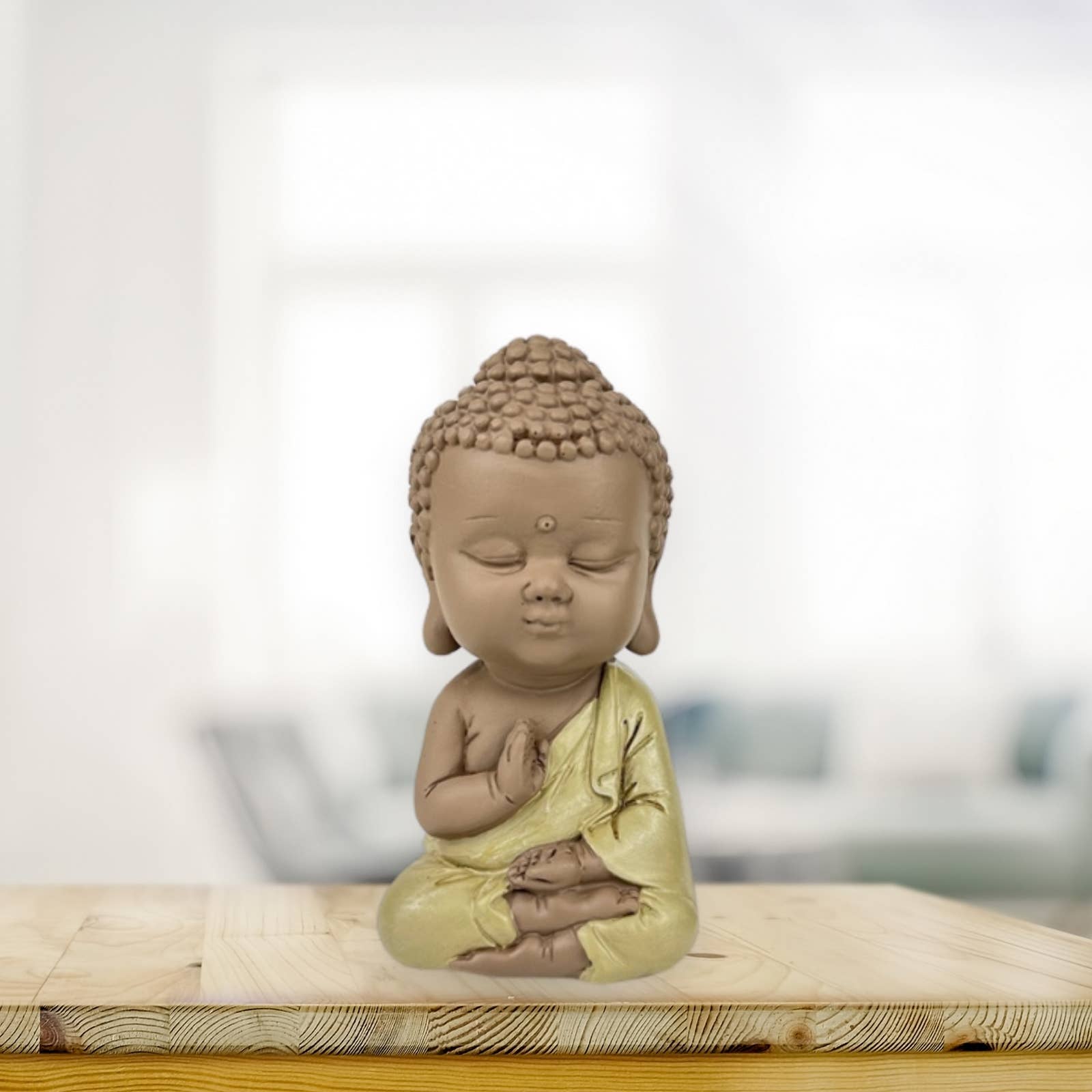 Zen'Arôme – Engroshandel Pyntefigur – Gul Buddha-statue - Zen Feng Shui dekoration9