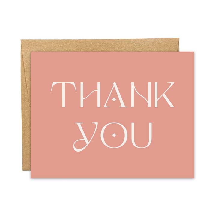 Art Deco Dankeskarten in Blush für den Großhandel von Blú Rose