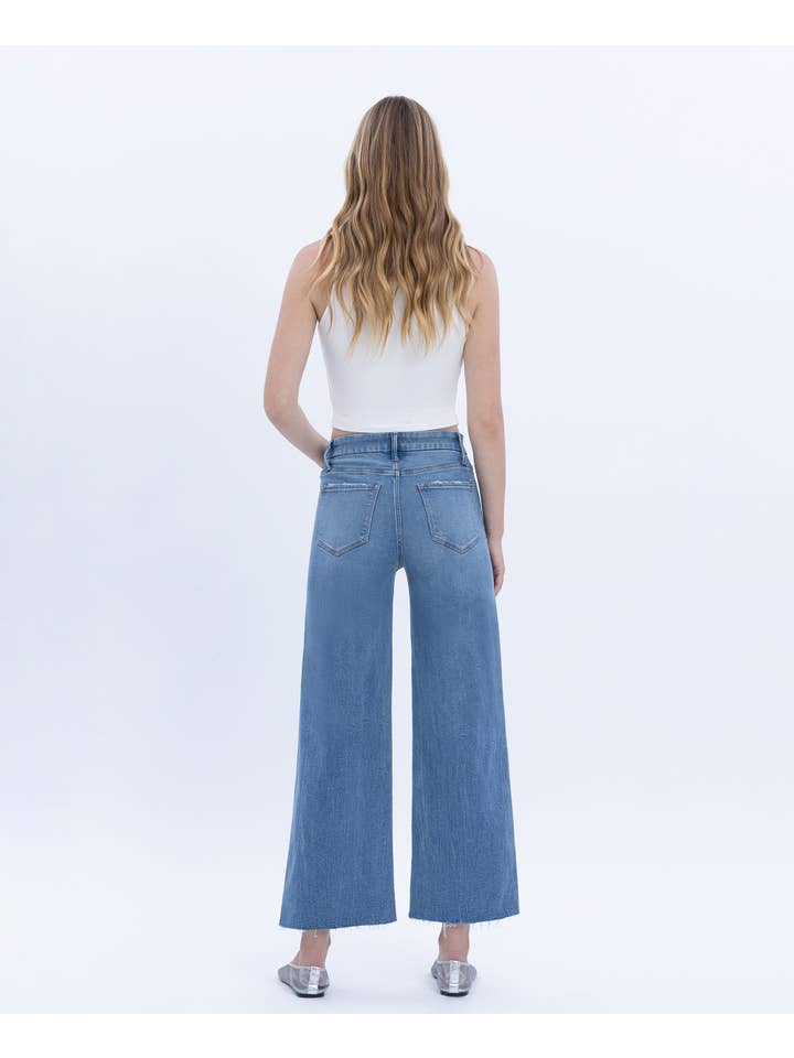 SERENE PROMISE HIGH RISE COMFORT WAISTBAND CROP WIDE JEANS T6947 for wholesale on Faire5