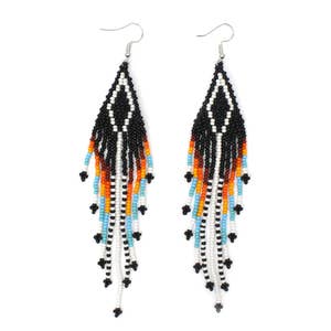 Aztec Ethno Stitch Brick Bead Pattern for Dangle Earrings Native