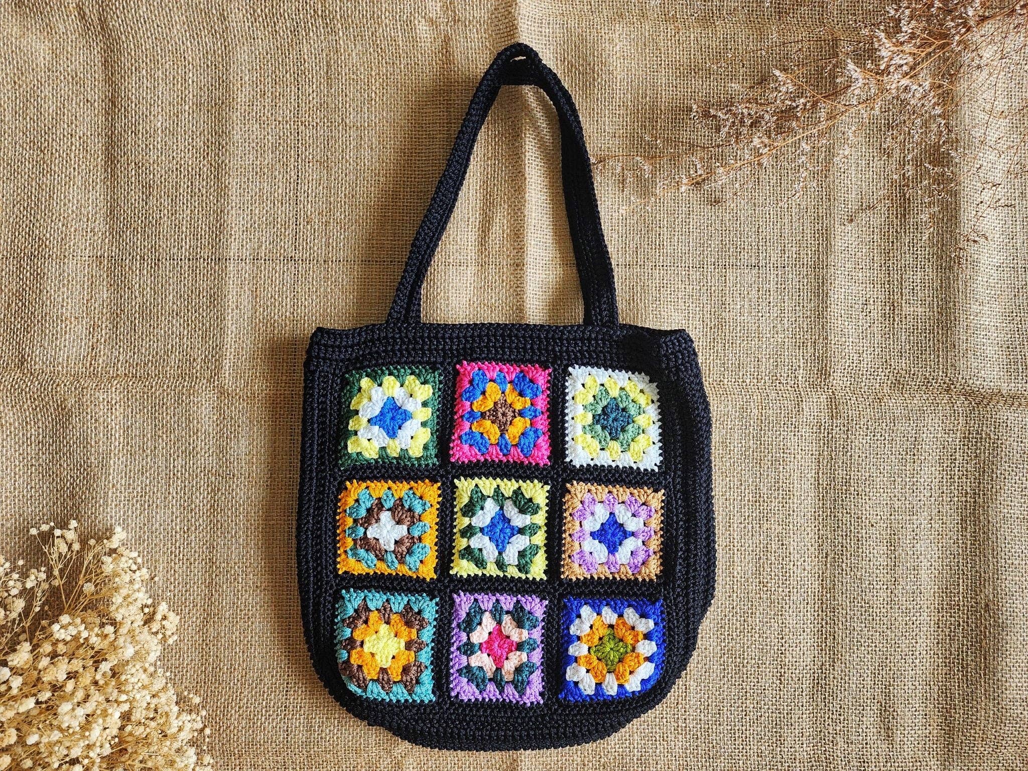 Quince Fables - Wholesale Tote Bag - Women's - Hand-Crochet Bohemian Style Granny Square Bag ✅0
