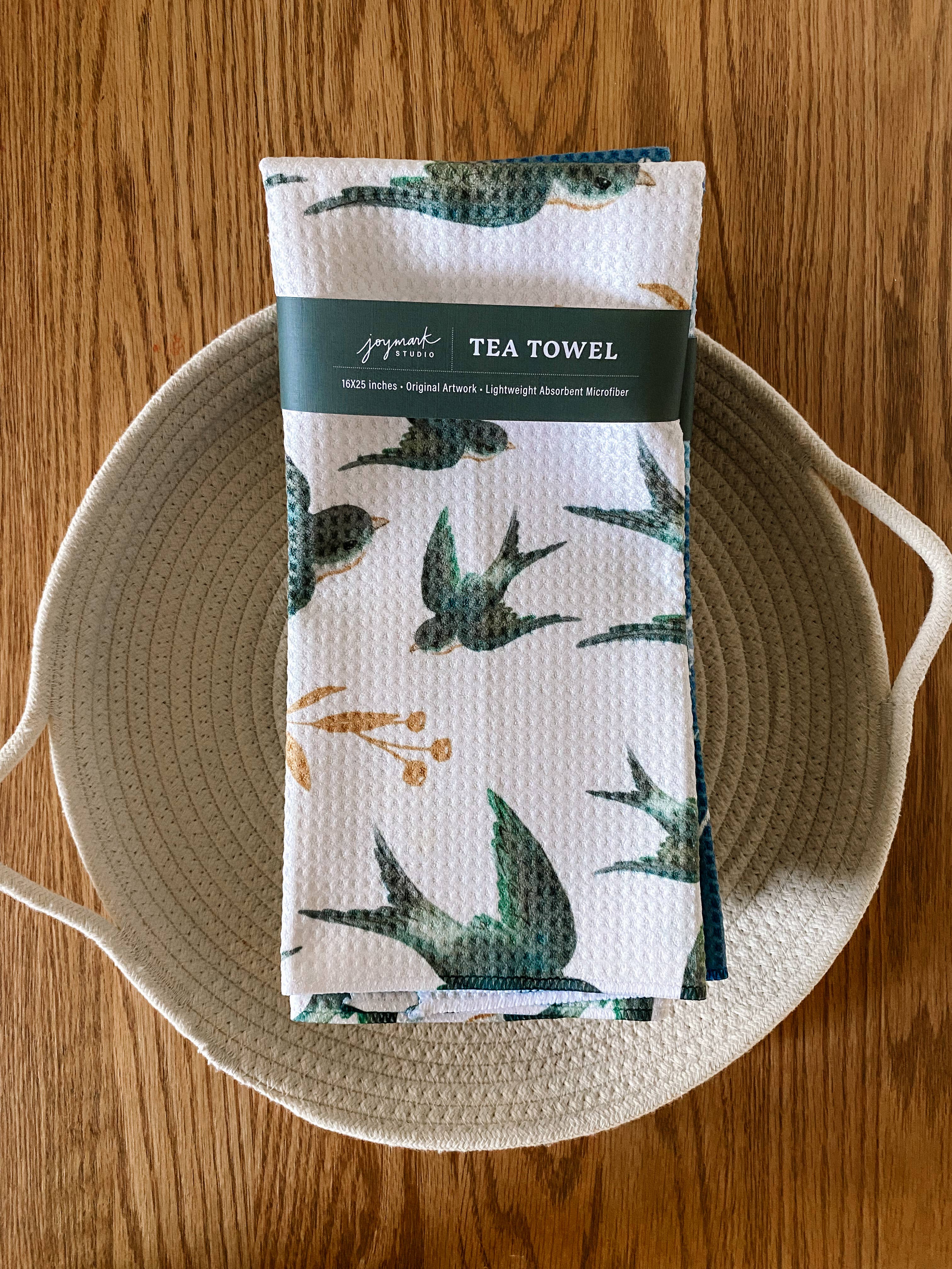 Joymark Studio - Wholesale Tea Towel - Songbirds Kitchen Tea Towel with Barn Swallows2