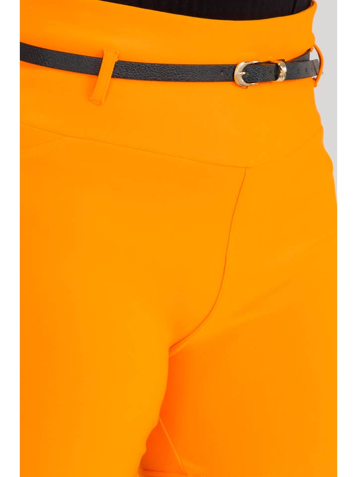 REDFINCH APPAREL INC - Wholesale Shorts - Women's - Womens Plus Size Sculpting Shorts With Faux Leather Belt8