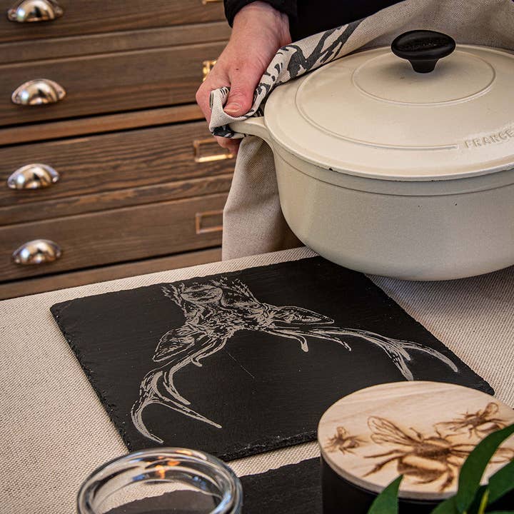 Slate Pot Stand - Stag Prince for wholesale by Selbrae House Ltd