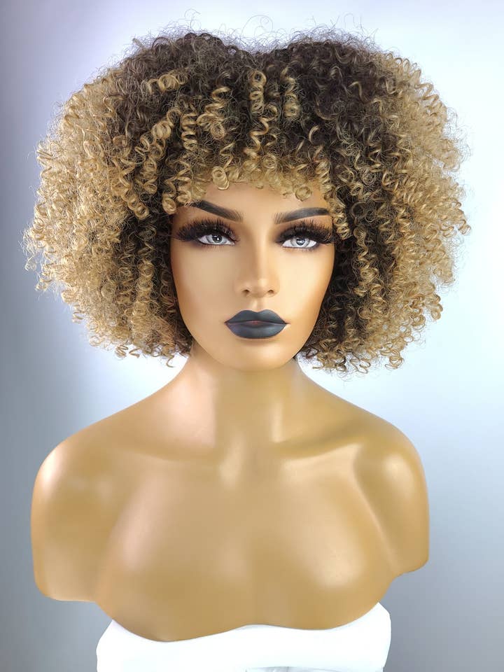 Afro Kinky Curly Wig with Afro Hairline, 10", 2/27 for wholesale by Celebrity Hair for Less