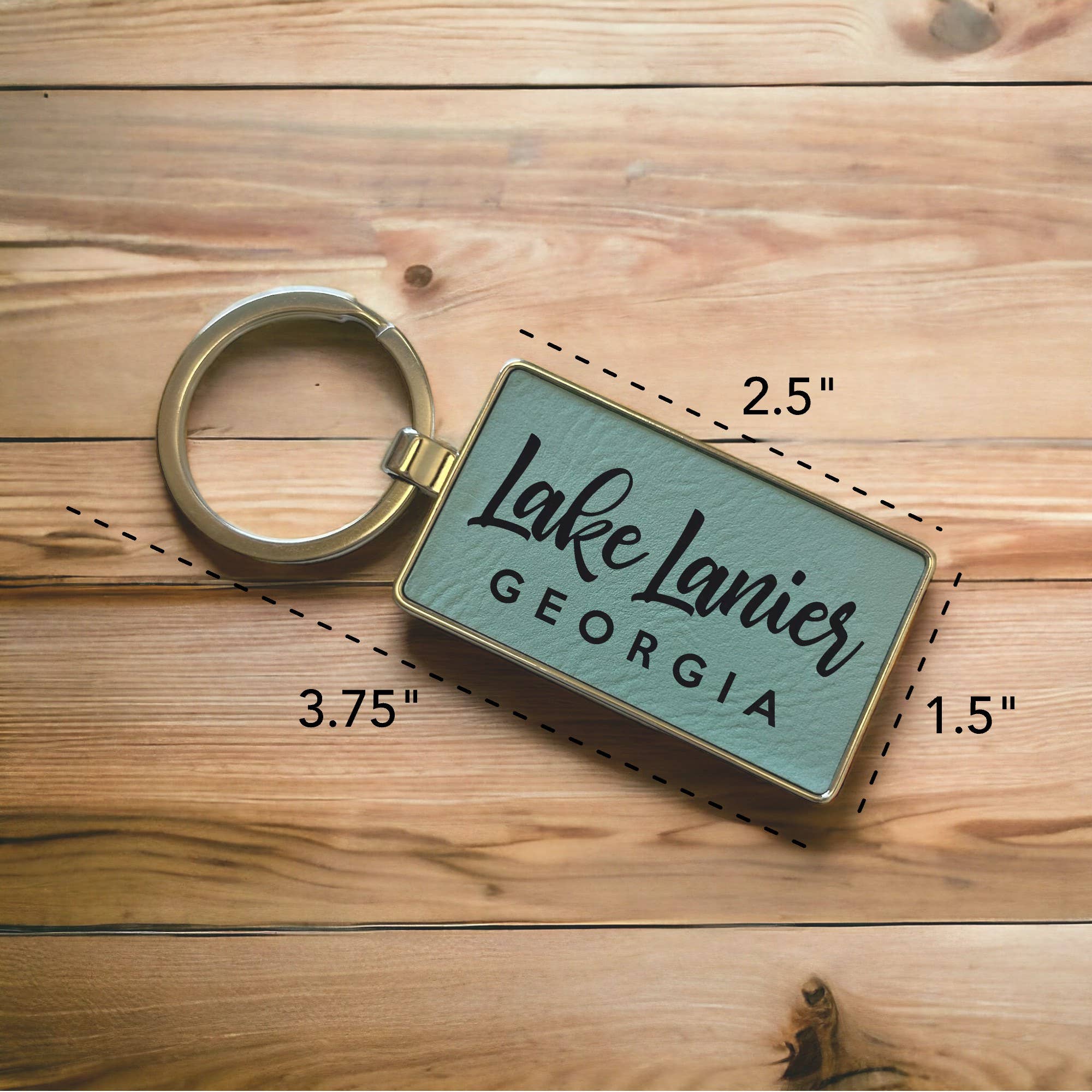 The Lillie Pad - Wholesale Keychain - Unisex - Custom Local Lake Name Leatherette + Metal Keychain1