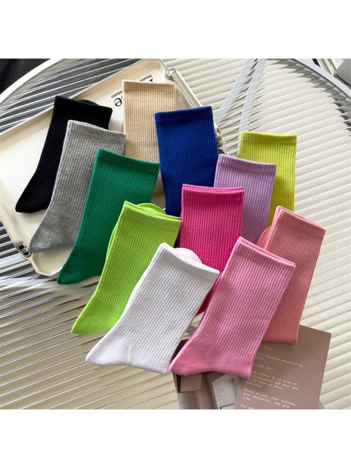 Rufia - Solida ribbstickade strumpor med rund tå för wholesale av Funkyrel® Atzbranding Limited
