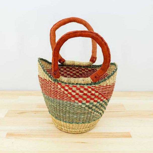 Multi Colored U-Shopper Tote Basket Bag, Small for wholesale on Faire