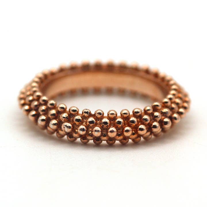 18K Sculpted Unique Ball Texture Gold Ring for wholesale by AdoreJ Jewelry Wholesale