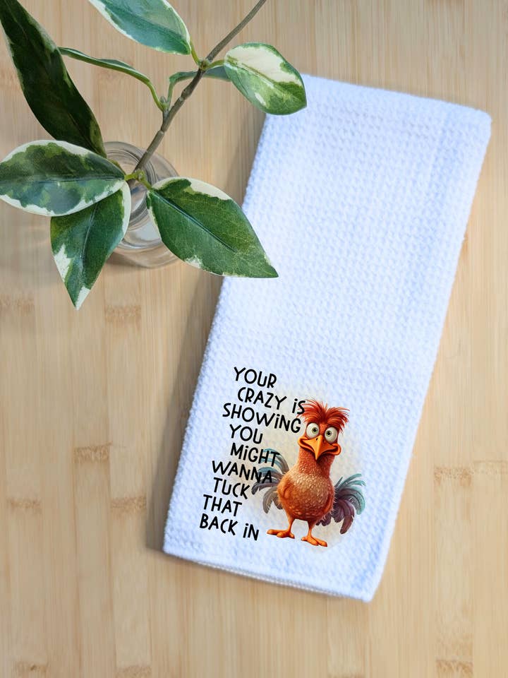 Tea Towel Waffle Fabric Kitchen Funny Sarcastic 16" x 24" for wholesale by Creations by Terra