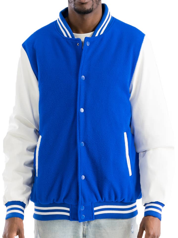BJ222 Unisex Melton Letterman Varsity Jacket for wholesale by WEIV