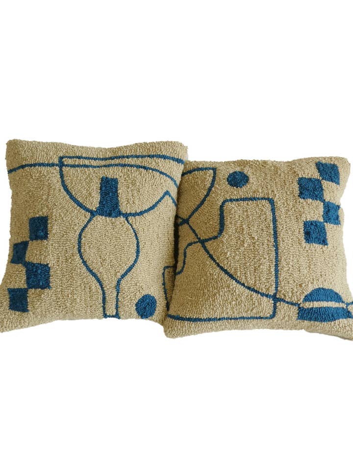 Paar handgetuftete Kissenbezüge 45x45 cm UMI für den Großhandel von ito