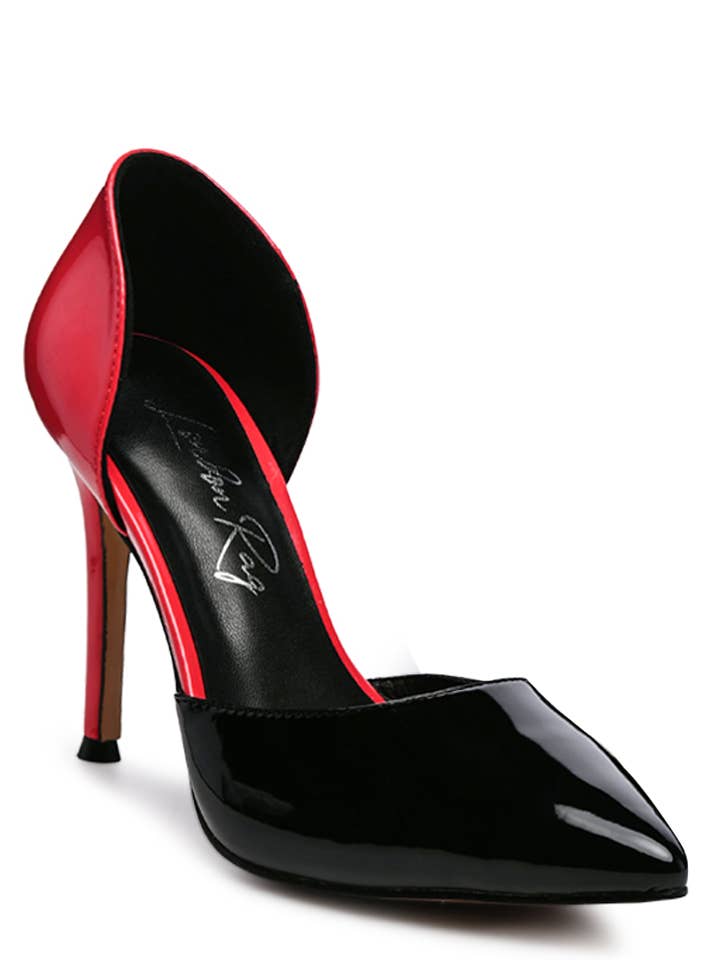 CANDY CANE PATENT PU SLIP ON STILETTO HEELS for wholesale by Rag Company