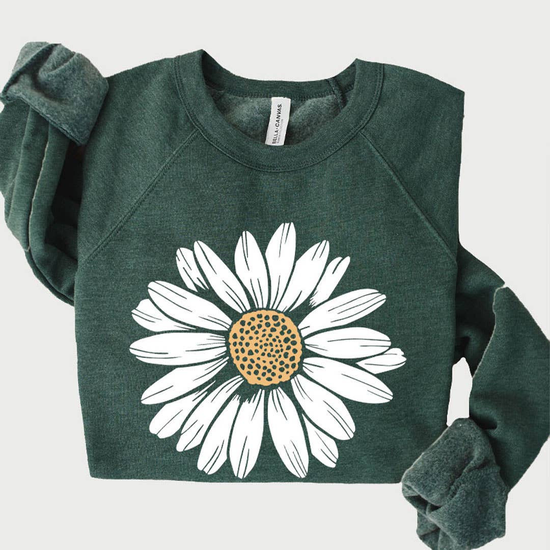 Kissed Apparel - Wholesale Graphic Sweatshirt - Women's - Daisy Flower Spring Floral Summer Blossom Bloom Sweatshirt1