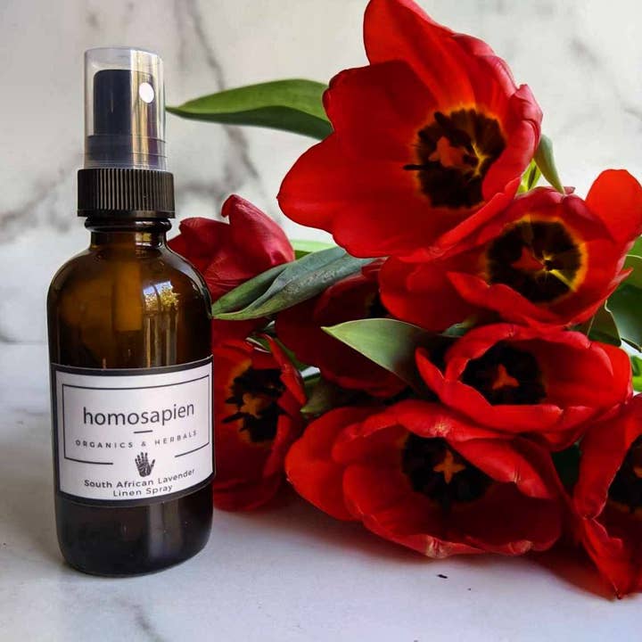 4 ounce Lavender Linen Spray for wholesale by Homosapien Organics and Herbals