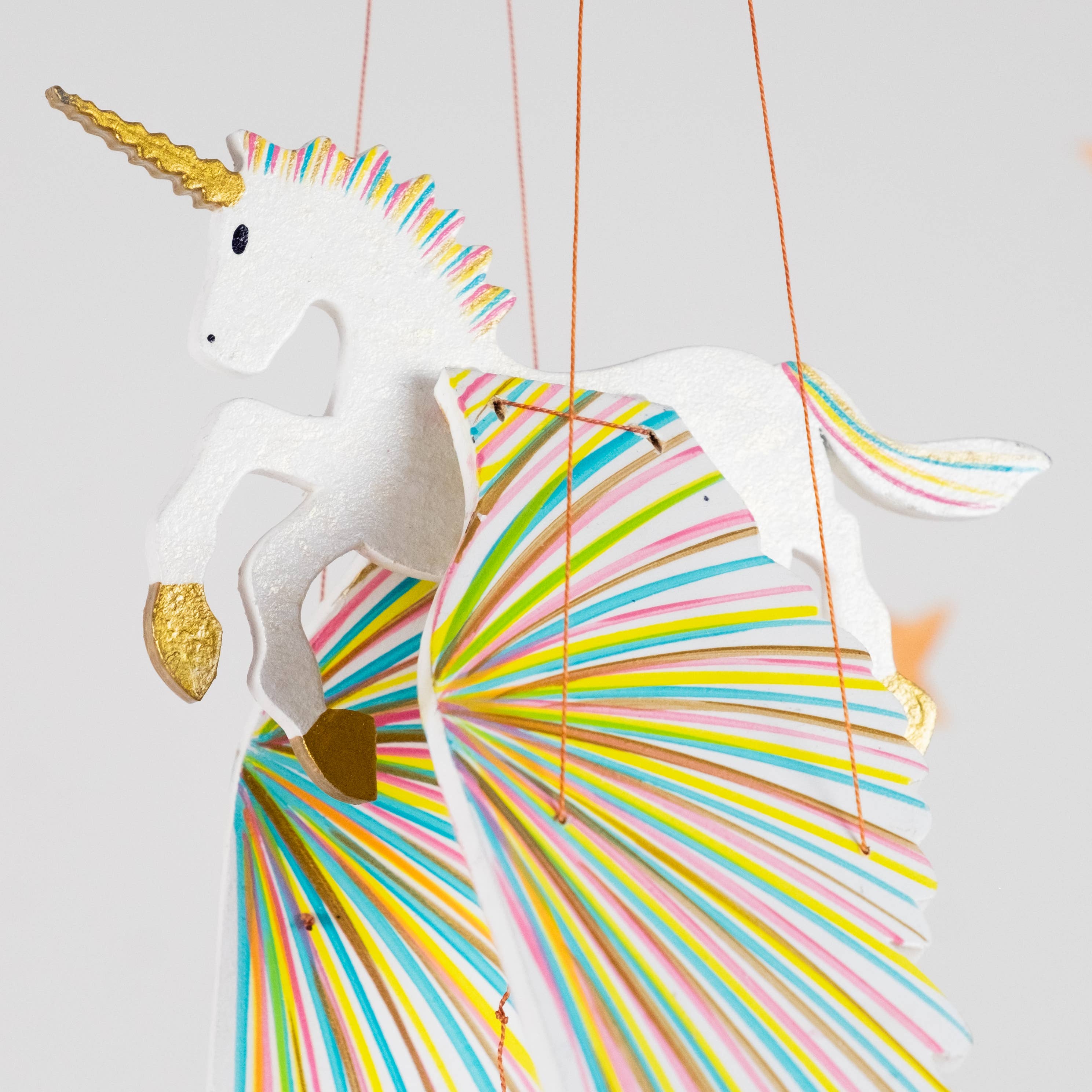 Tulia's Artisan Gallery - Wholesale Mobile - Unicorn Flying Mobile - Golden7
