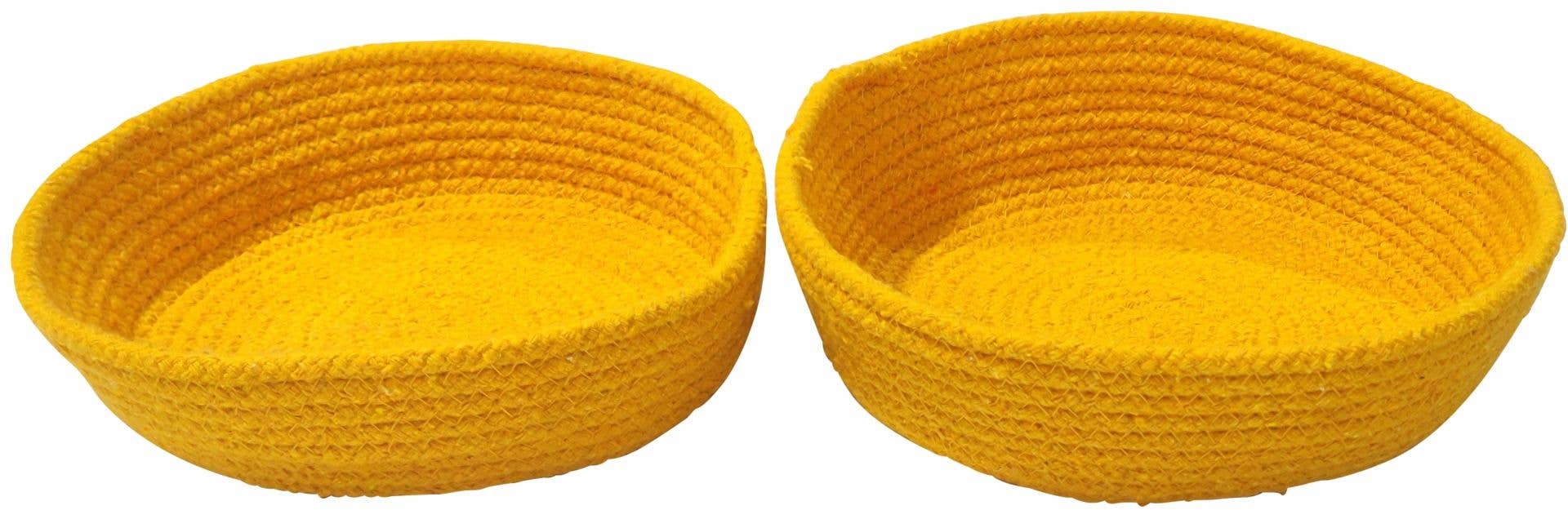 Status Collections - Vente Paniers - Lot de 2 paniers de rangement jaune moutarde 18x6 / 21x7cm0