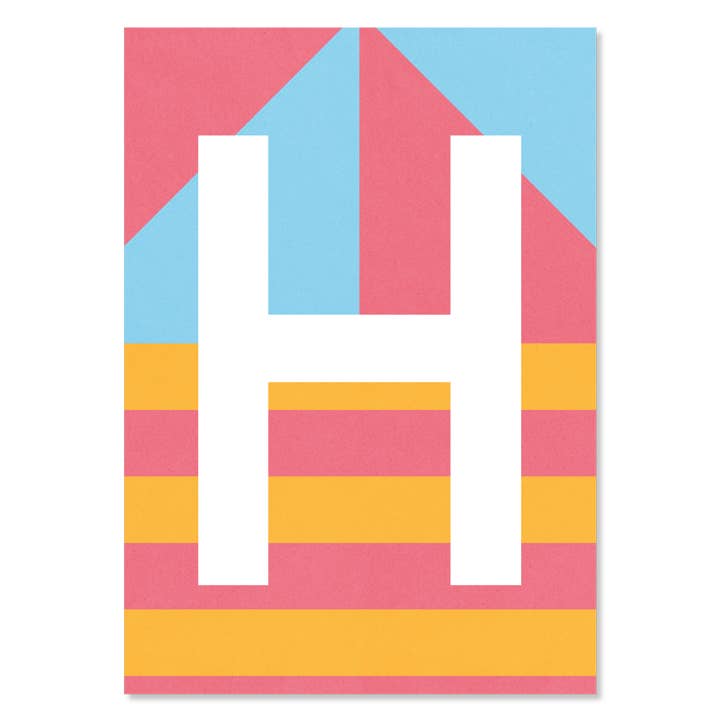 Letter postcard H for wholesale by Kleine Prints