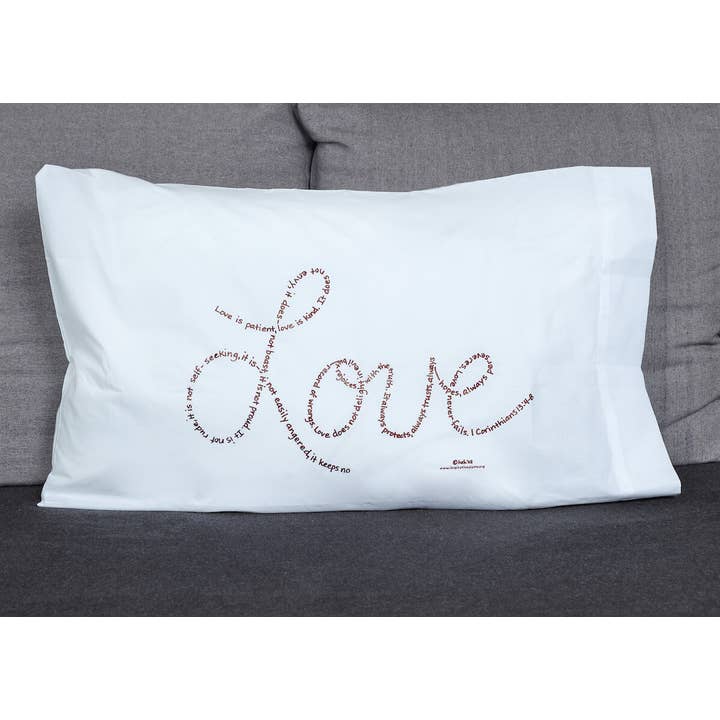 Love Pillowcase for wholesale by Inspirational Arts - Faith-inspired Christian gifts
