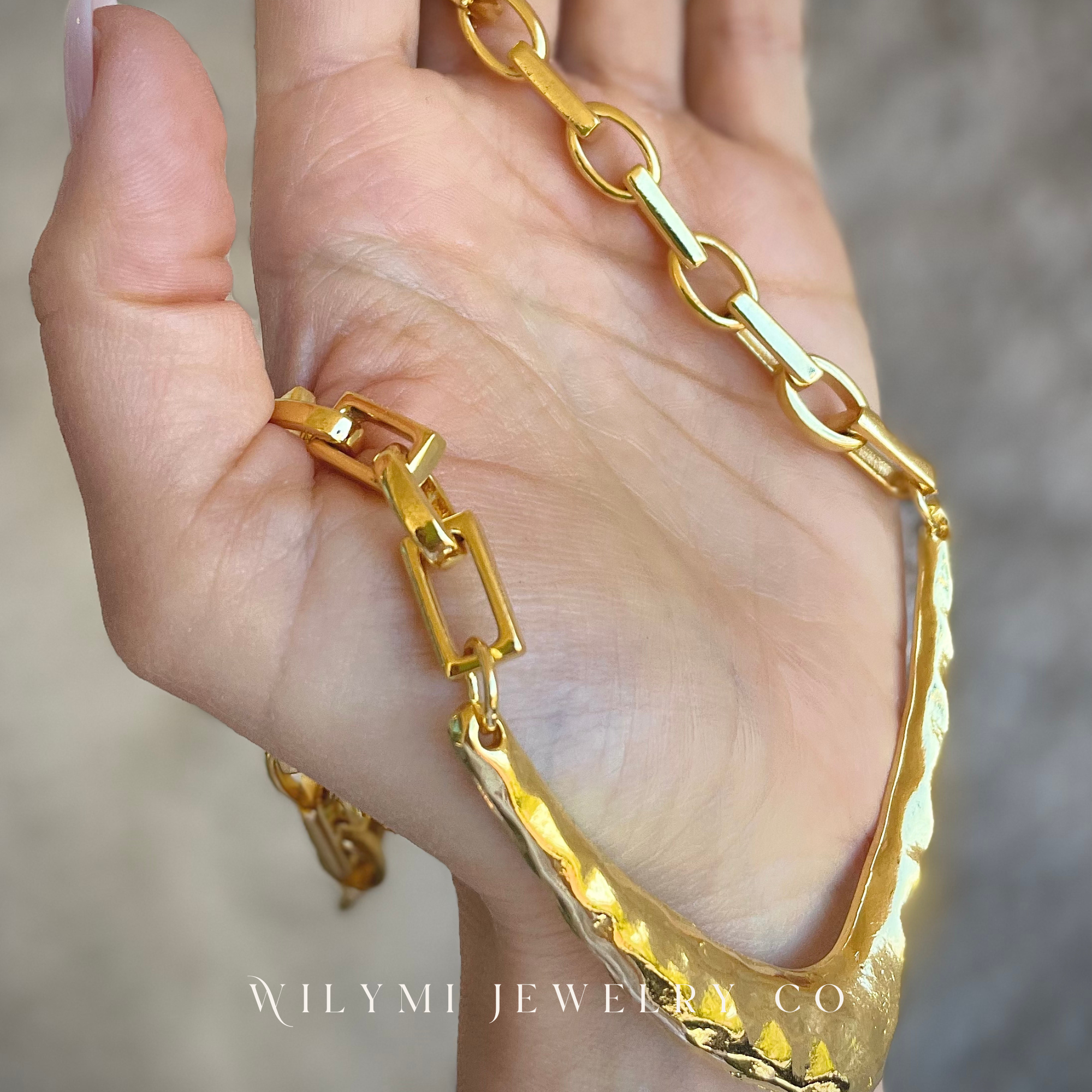 WILYMI Jewelry Co - Wholesale Link & Chain Necklace - Anchor Necklace | 24k Gold Filled | Custom Length9