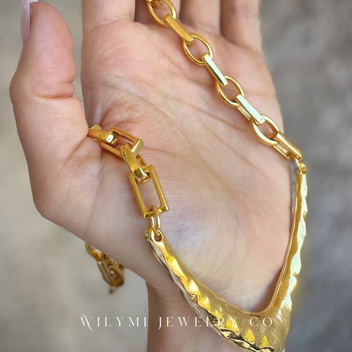 WILYMI Jewelry Co - Wholesale Link & Chain Necklace - Anchor Necklace | 24k Gold Filled | Custom Length9