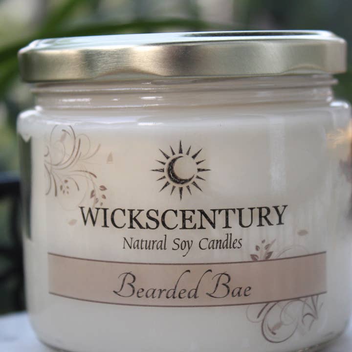 Bearded Bae - 12 oz Classic Soy Candles for wholesale by Wickscentury's Natural Soy Candles