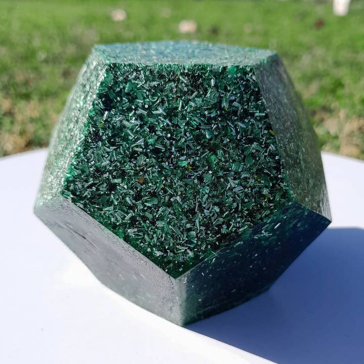 Dodecaedro Orgonita Verde- Grande para venta al por mayor de Mundo Orgon