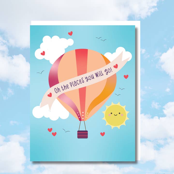 Gratulationskort för examen Upp, upp och iväg för wholesale av Dumplings and Us