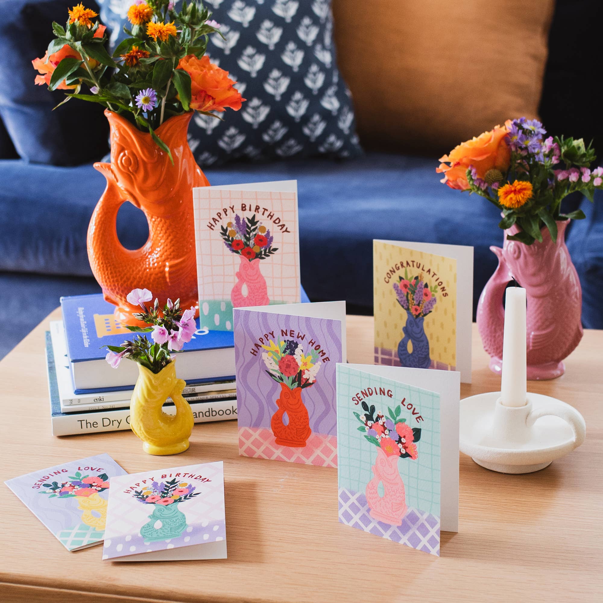 Jessie Maeve Studio - Wholesale Birthday Card - Gluggle Jug Pink Birthday Card3