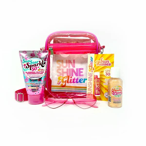 Glam On The Go Glamingo SPF Gift Set for wholesale by Sunshine & Glitter