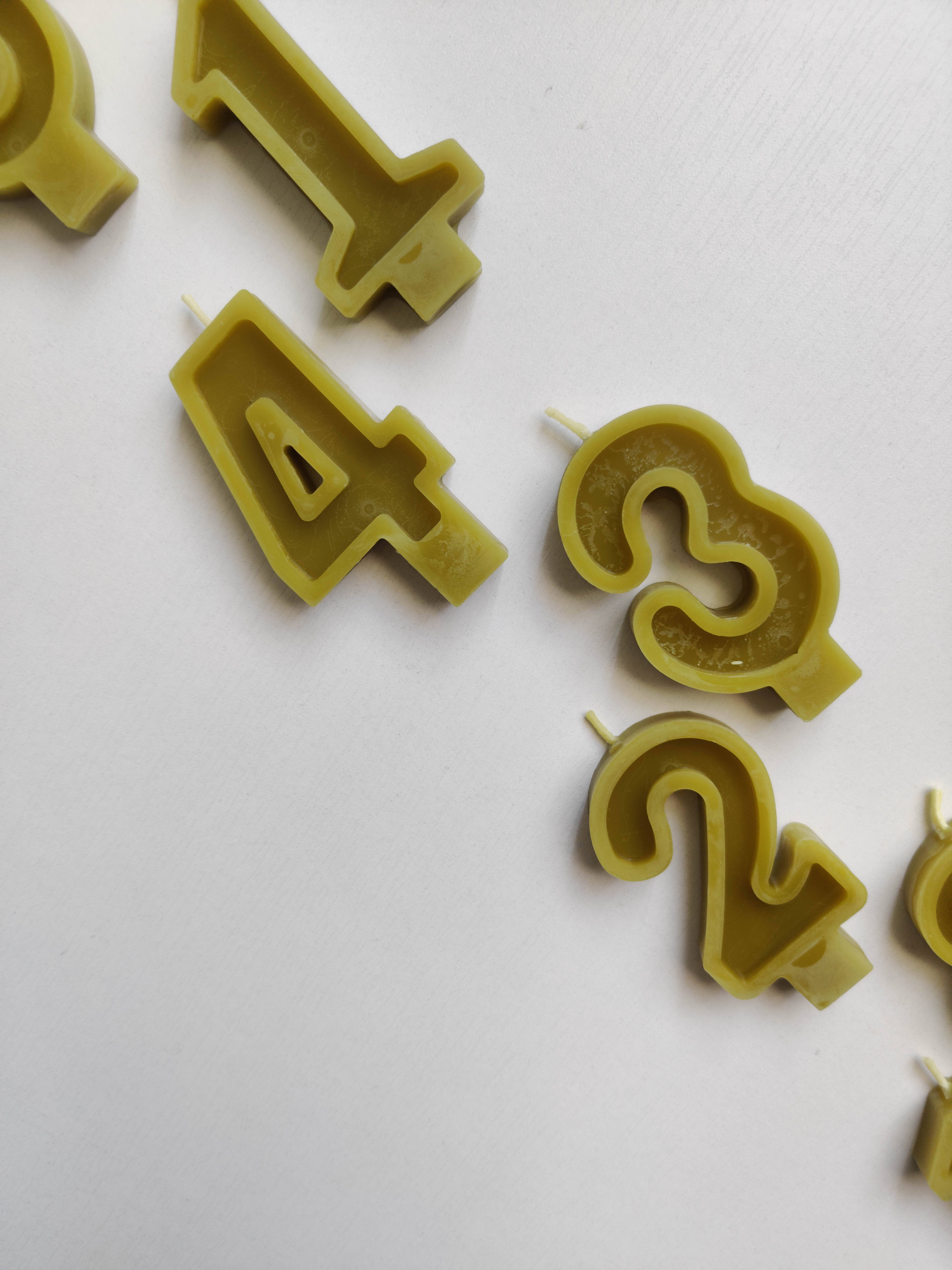 korys - Wholesale Cake Candle - Beeswax Number Candles | Set of 10 Pieces 0-96